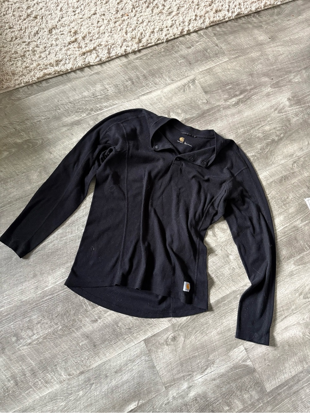 Carhartt Men’s Black Henley Long Sleeve Top